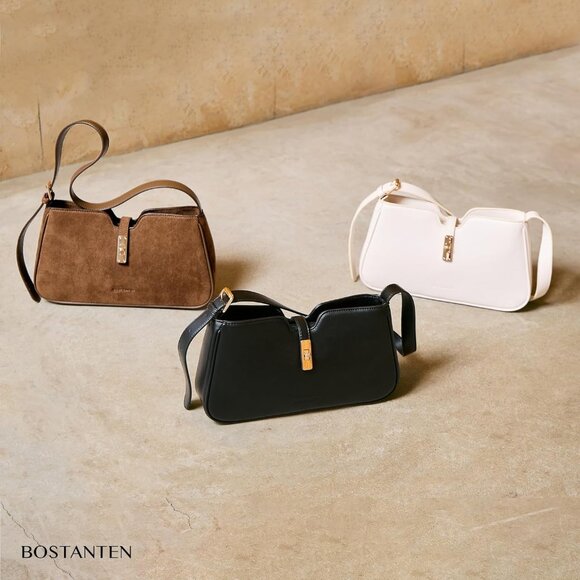 Women Off-white Vegan Leather Small Shoulder Bag Casual Hobo Purse - Picture 3 of 6